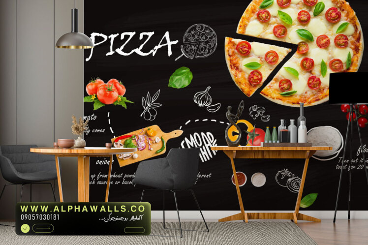 پوستر دیواری فست فود طرح پیتزا مدل Pizza Time