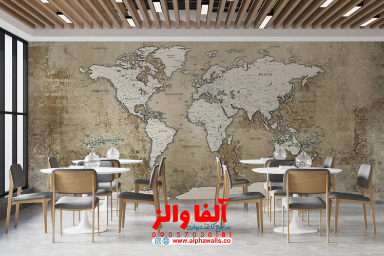 پوستر دیواری نقشه جهان شیک