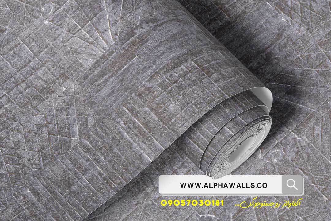 کاغذ دیواری طرح مدرن طوسی و بنفش