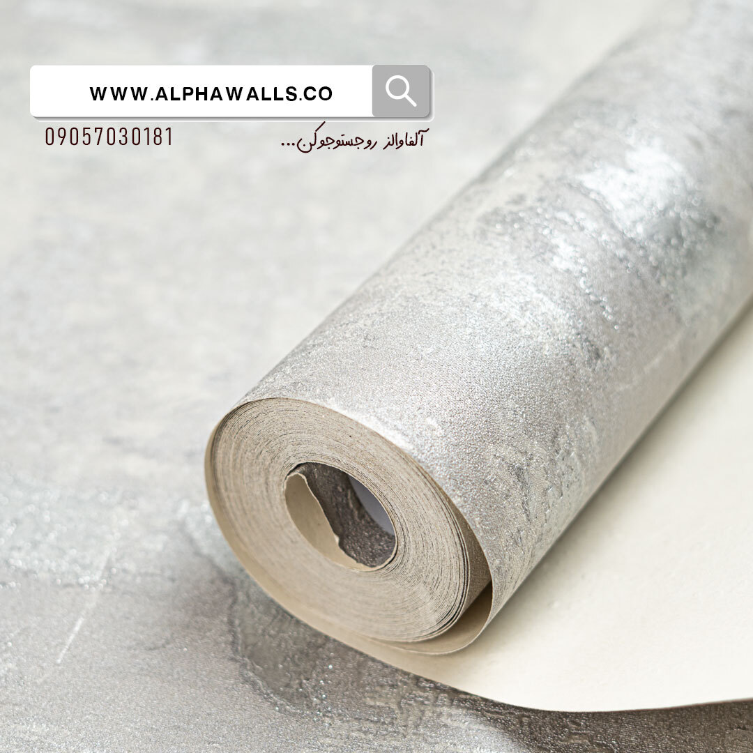  کاغذ دیواری مدرن طوسی روشن شاین دار کد 98504 
