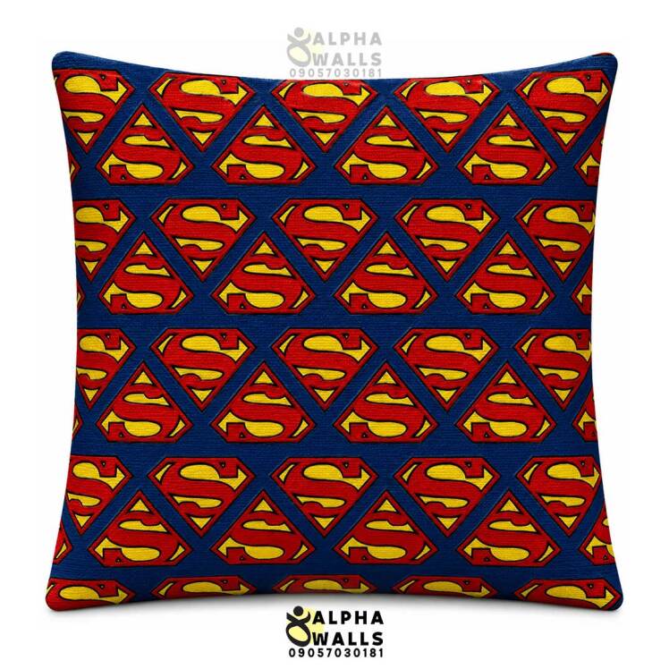 روکش کوسن مخملسوپرمن قرمز آبی مدل Superman Hero