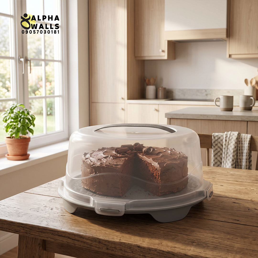 ظرف نگهدارنده و حمل کیک گرد دستهدار مدل هومکیک | HomeCake Round Cake Carrier