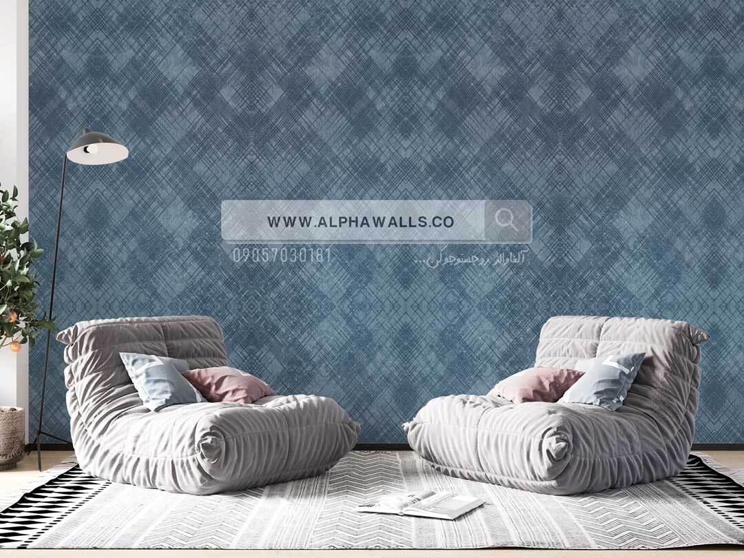  کاغذ دیواری مدرن آبی کد 52105 