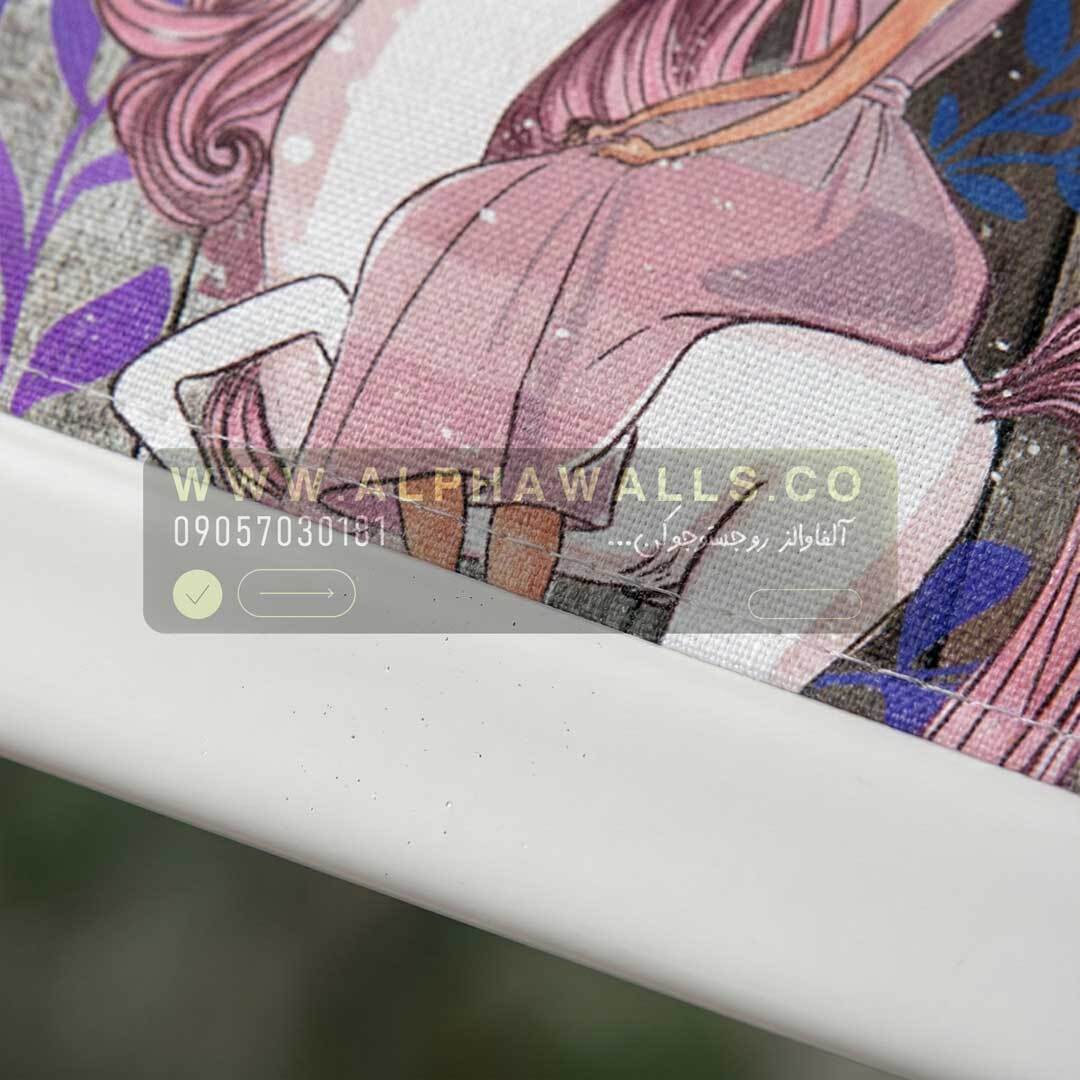  پرده زبرا کودک طرح یونیکورن دخترانه با پس‌زمینه چوبی 