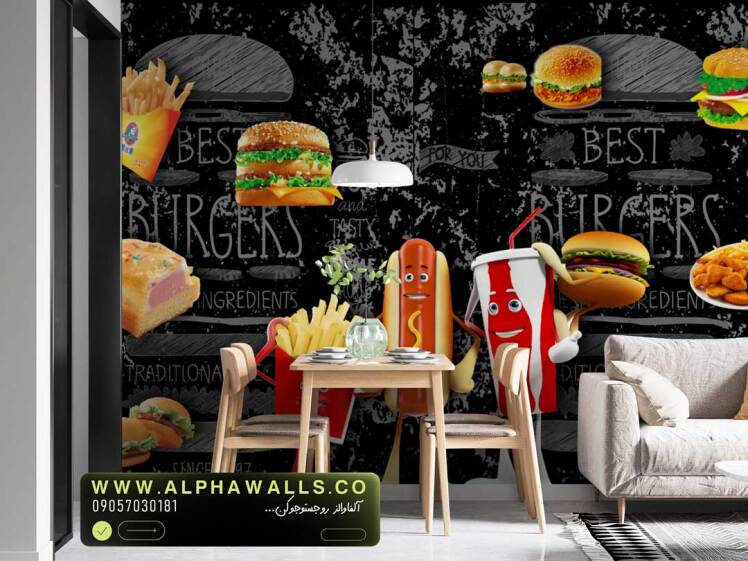 پوستر دیواری فست فود طرح کاراکتر خوراکی – Food Characters