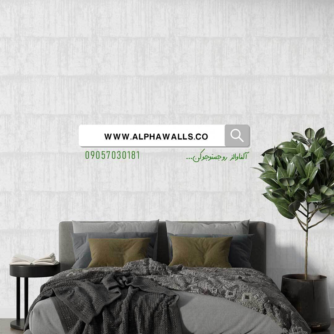  کاغذ دیواری سفید طرح مدرن 6025 