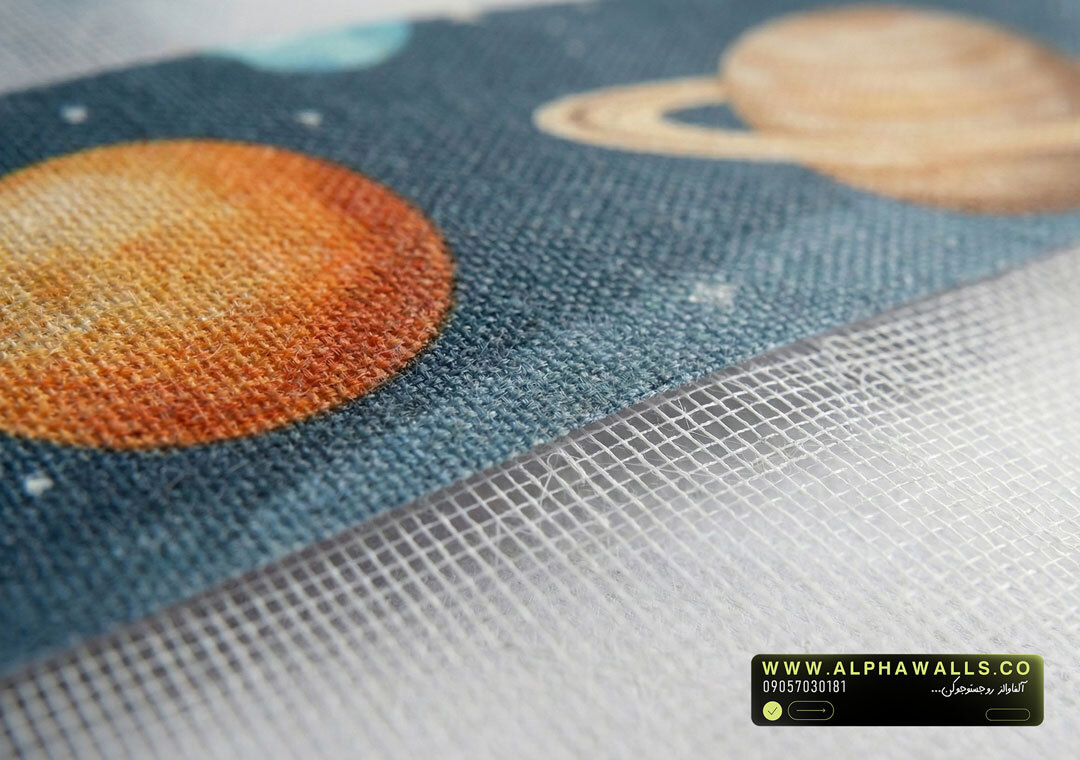  پرده زبرا اتاق کودک طرح منظومه فضایی با سیارات فانتزی 