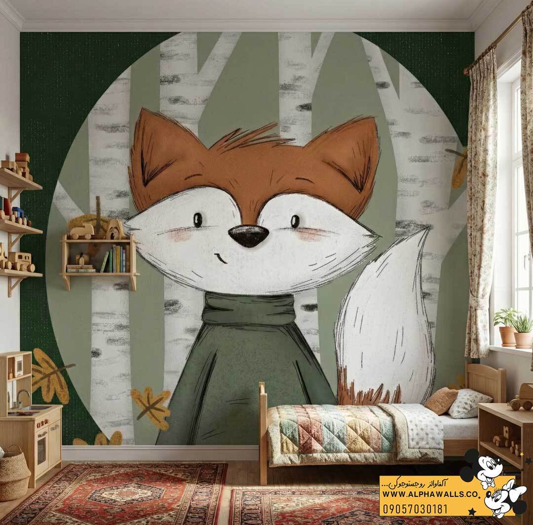  پوستر دیواری کودکانه طرح روباه مهربان جنگلی 