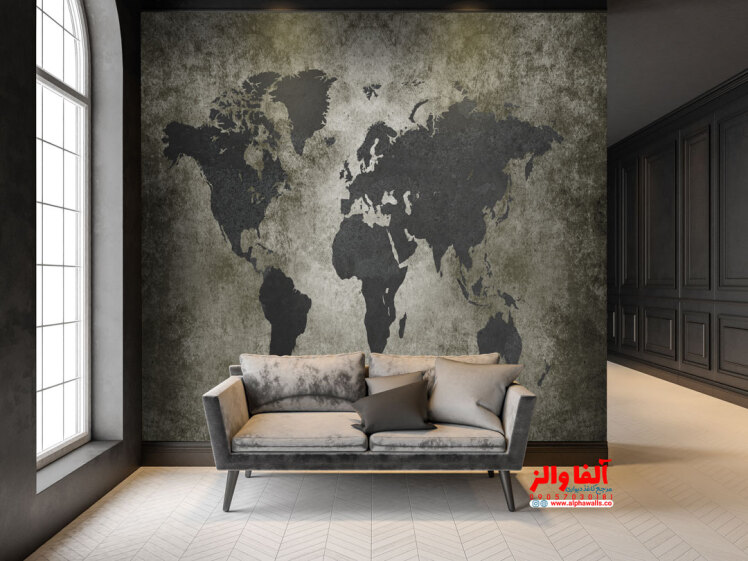 پوستر دیواری نقشه جهان پتینه