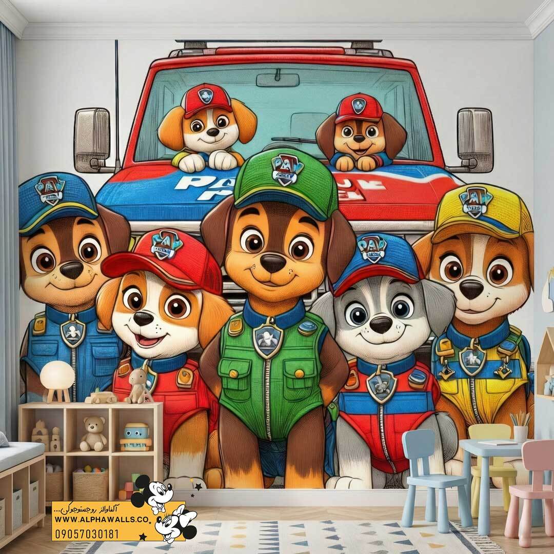  پوستر دیواری کودک طرح سگ‌های امدادگر 