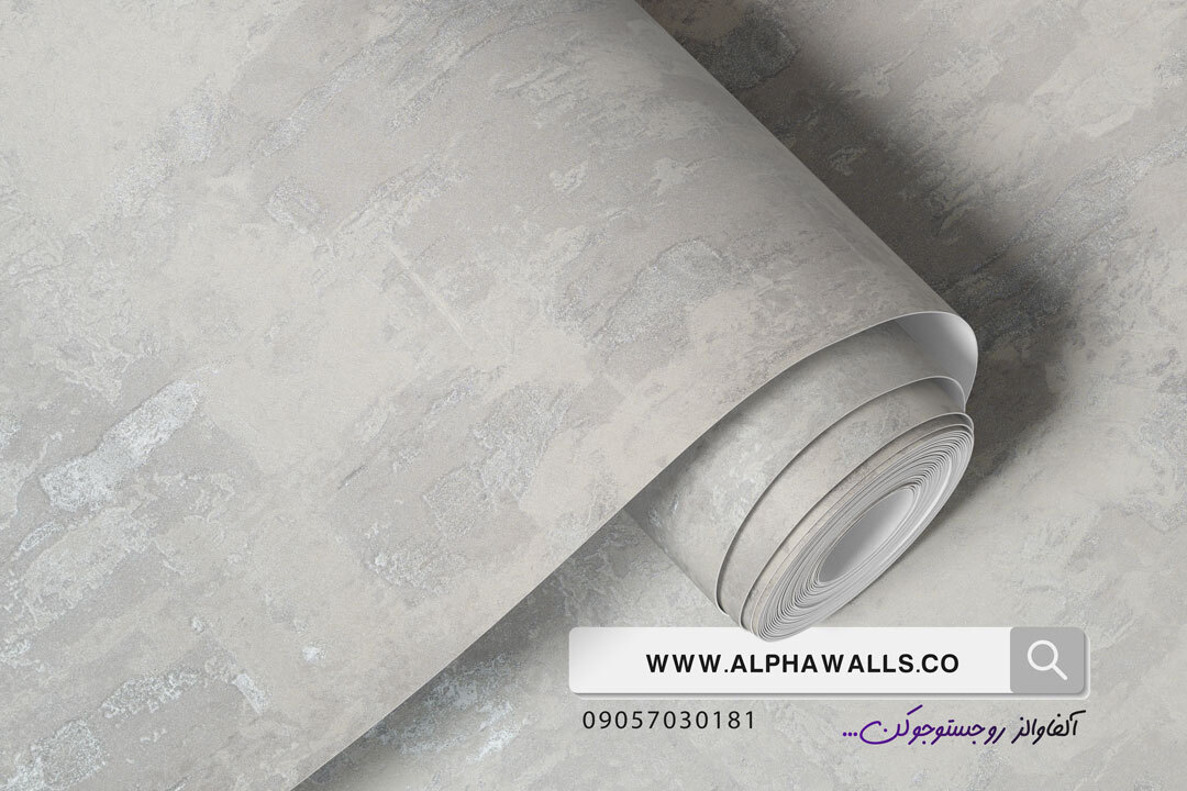  کاغذ دیواری مدرن طوسی روشن شاین دار کد 98504 