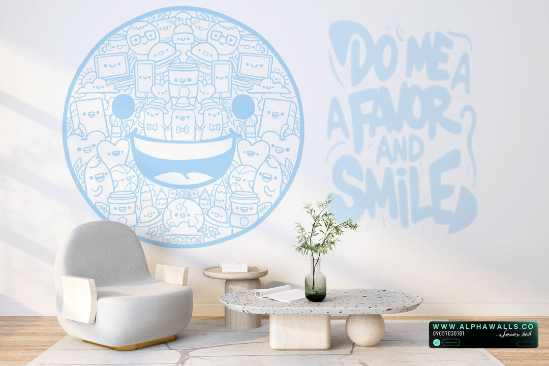 پوستر دیواری دندانپزشکی فانتزی طرح لبخند آبی