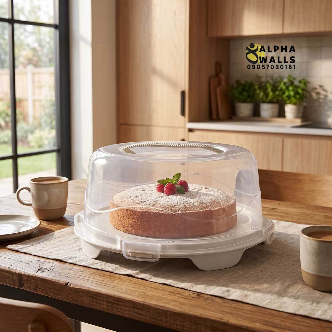 ظرف نگهدارنده و حمل کیک گرد دستهدار مدل هومکیک | HomeCake Round Cake Carrier