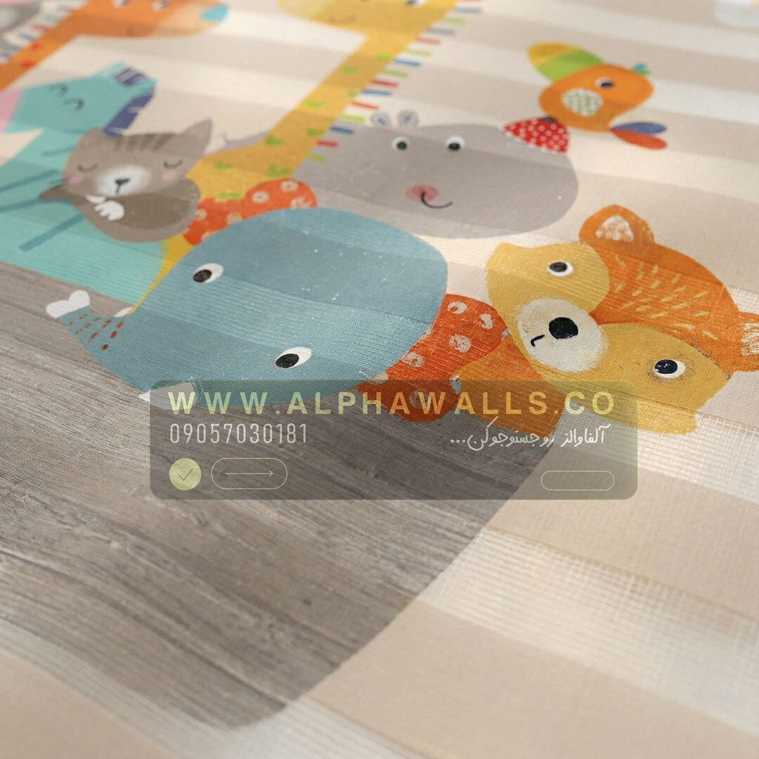  پرده زبرا کودک طرح کشتی حیوانات رنگین‌کمانی 