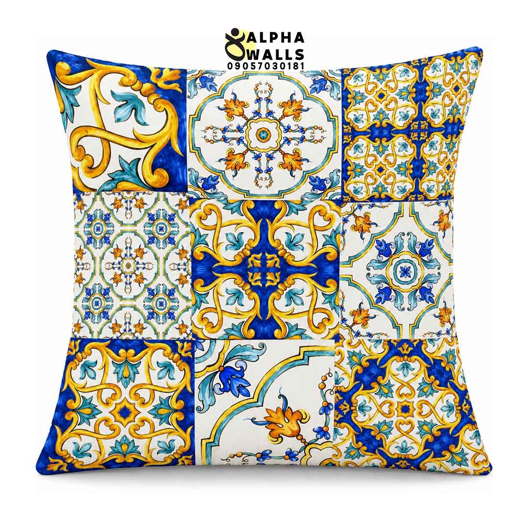  روکش کوسن مخمل طرح کاشی سنتی | Traditional Tile 