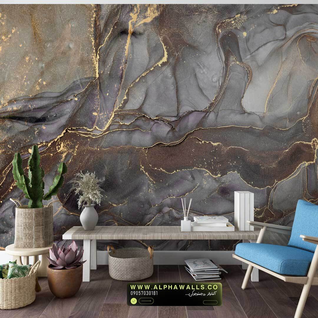 کاغذ دیواری مدرن طرح سنگ
