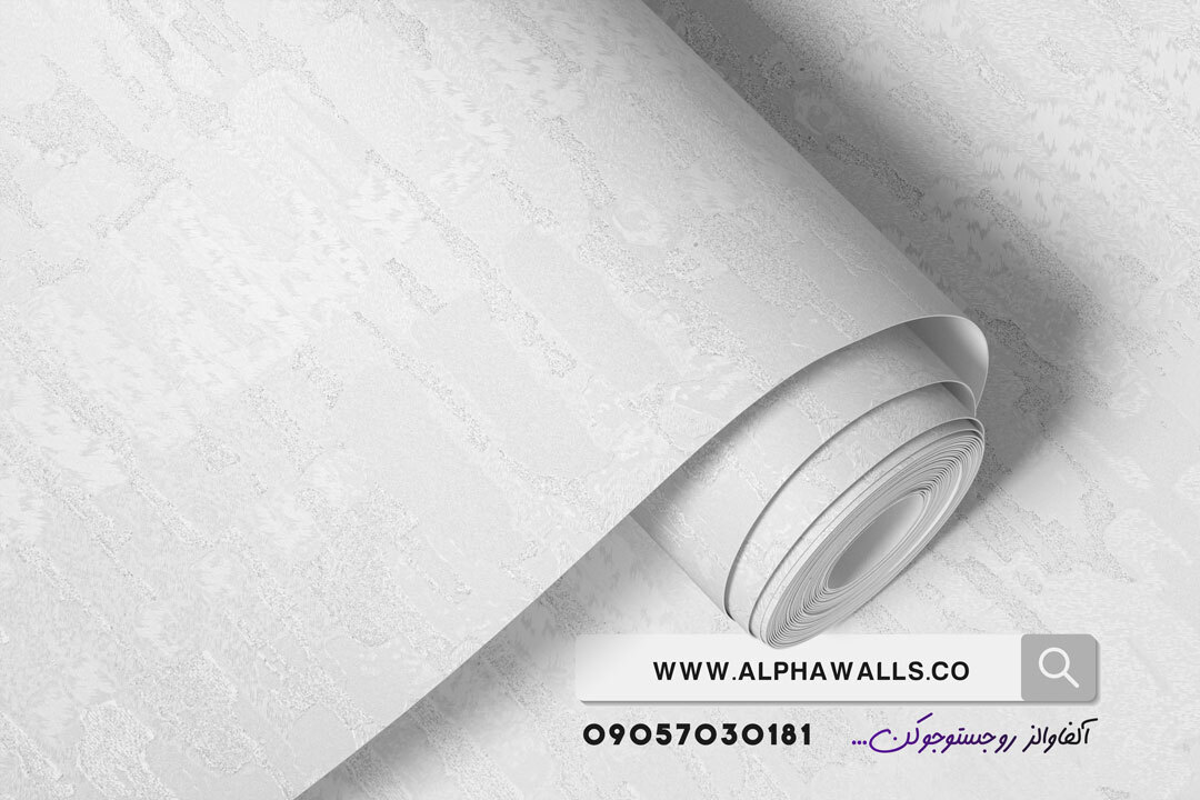  کاغذ دیواری سفید طرح ساده شاین دار 6550 