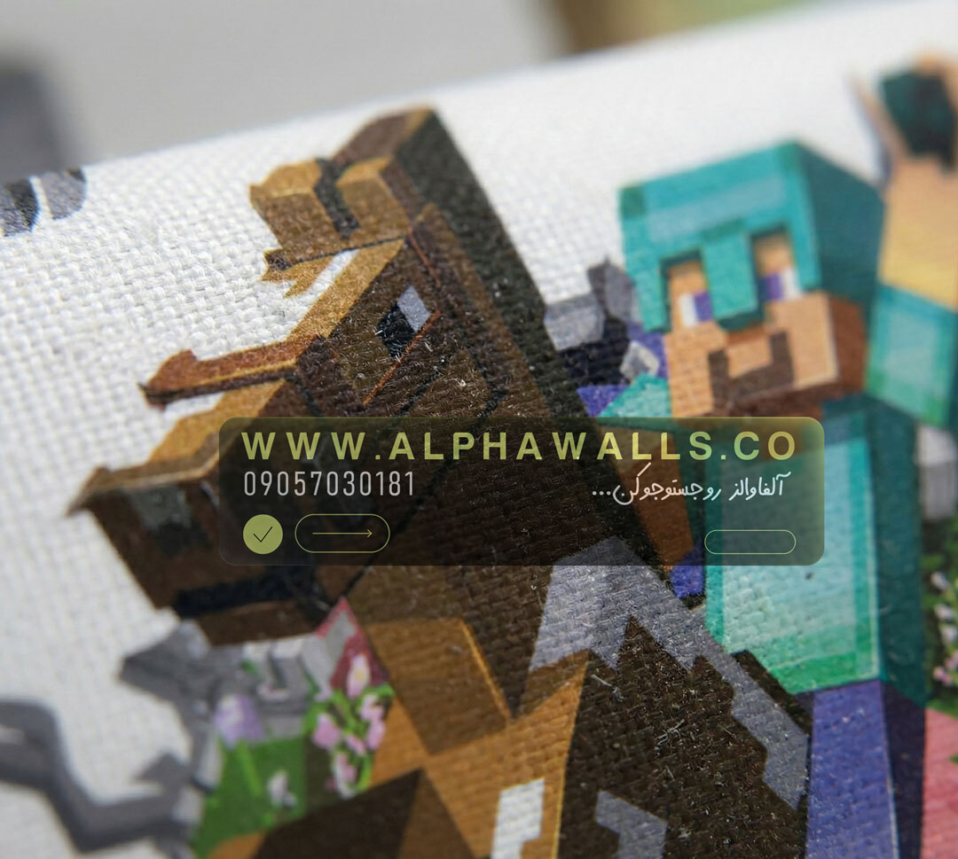  پرده زبرا اتاق کودک طرح دنیای پیکسلی ماجراجویانه با فضای سه‌بعدی 