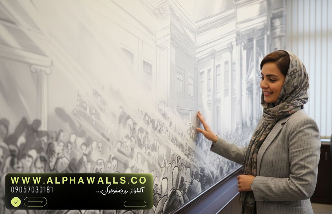  پوستر دیواری حقوقی طرح دادگاه و معماری کلاسیک 