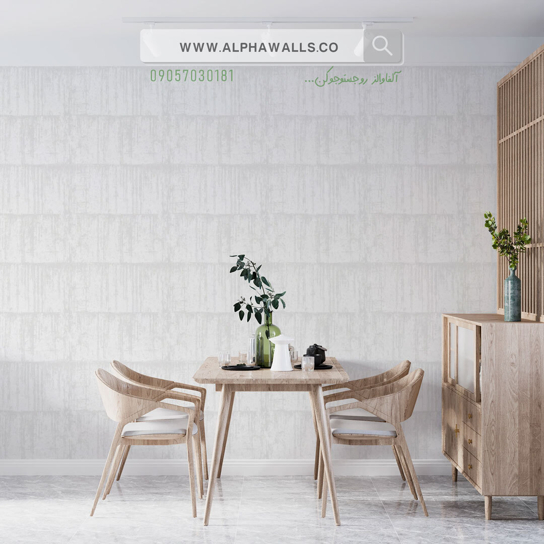  کاغذ دیواری سفید طرح مدرن 6025 