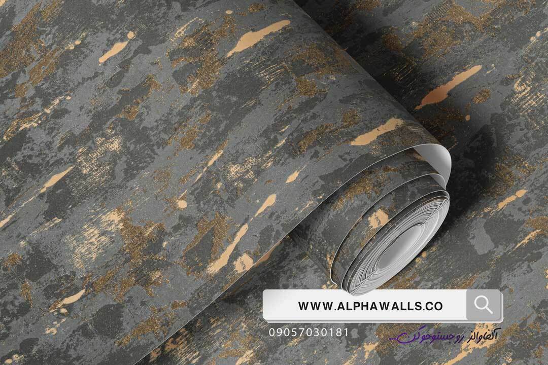  کاغذ دیواری طرح 7001 مشکی نوک مدادی شاین طلایی 