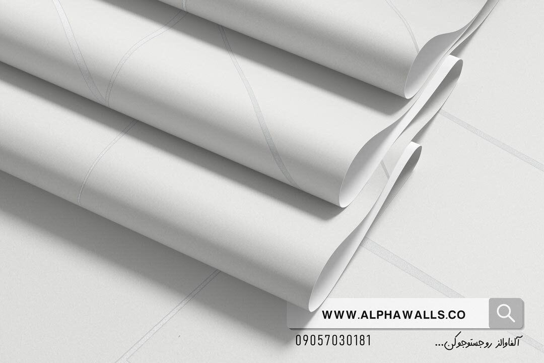  کاغذ دیواری سفید آینه ای 