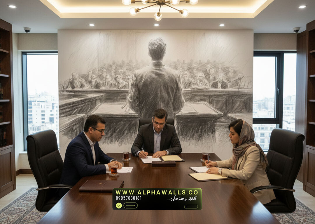 پوستر دیواری طرح دادگاه و جلسه رسمی
