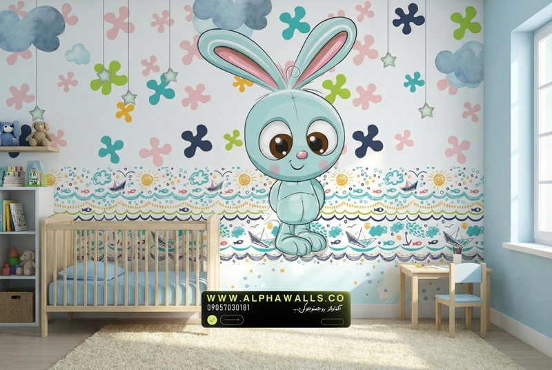 پوستر دیواری کودکانه طرح خرگوش فانتزی