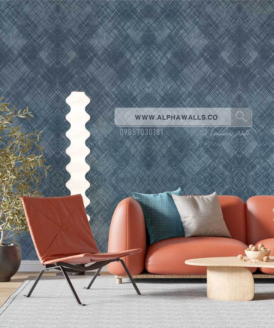  کاغذ دیواری مدرن آبی کد 52105 
