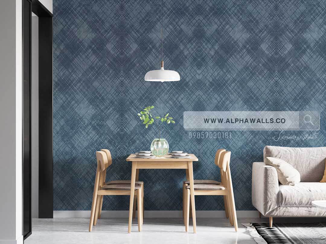  کاغذ دیواری مدرن آبی کد 52105 