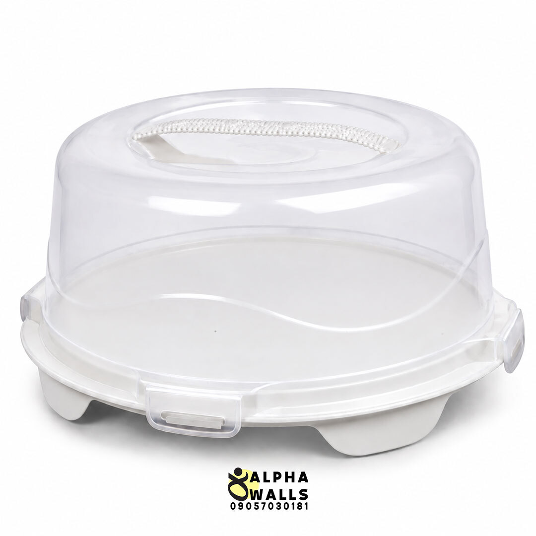 جا کیک گرد سفید دستهدار مدل هومکیک | HomeCake Round Cake Carrier