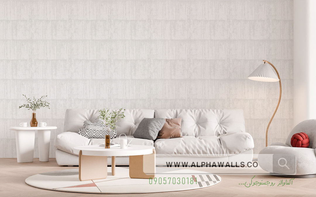  کاغذ دیواری سفید طرح مدرن 6025 