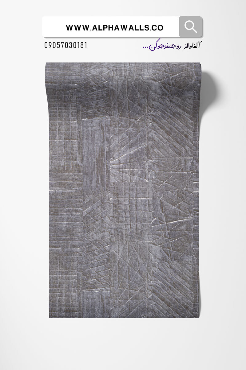 کاغذ دیواری طرح مدرن طوسی و بنفش