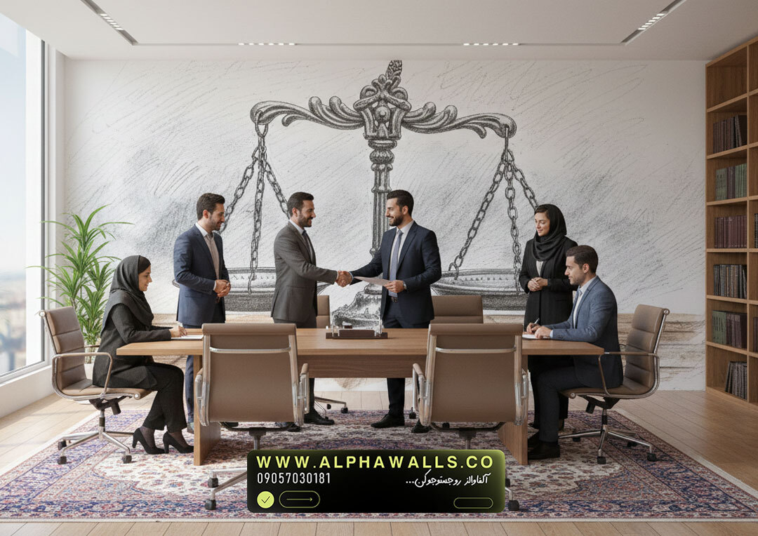  پوستر دیواری ترازوی عدالت مخصوص دفاتر حقوقی 