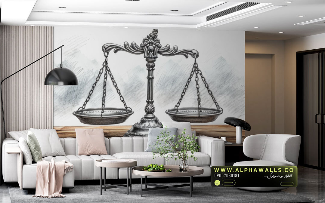  پوستر دیواری ترازوی عدالت مخصوص دفاتر حقوقی 