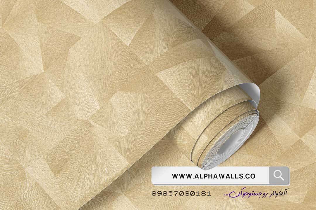  کاغذ دیواری هندسی طلایی کد 6037 