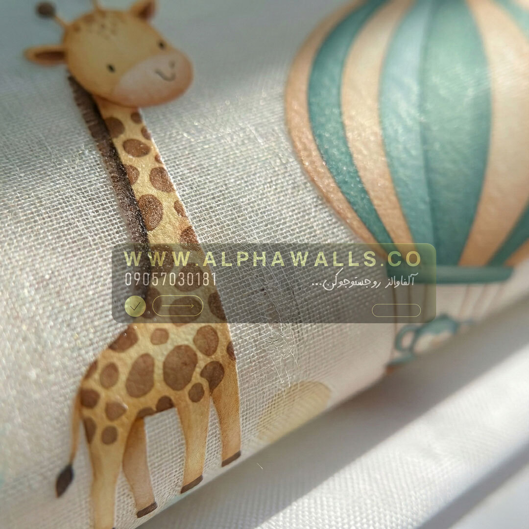  پرده زبرا اتاق نوزاد طرح بالن هوایی با حیوانات دوست‌داشتنی 