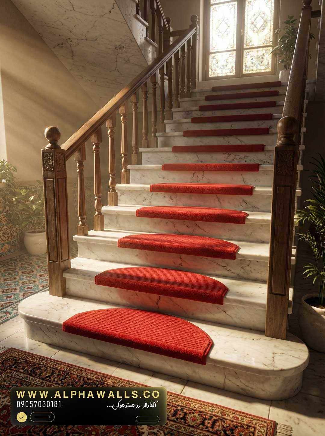  روپله ای موکتی نیم دایره قرمز 