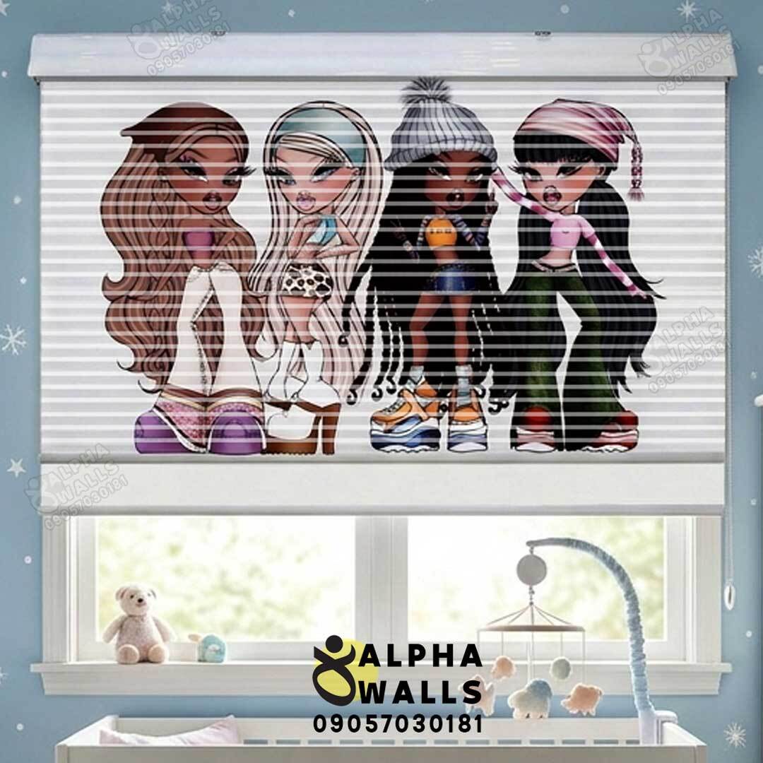 پرده زبرا کودک طرح برتز Bratz