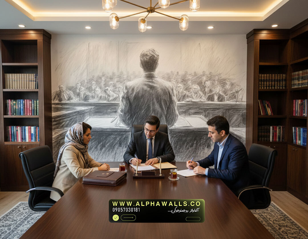 پوستر دیواری طرح دادگاه و جلسه رسمی