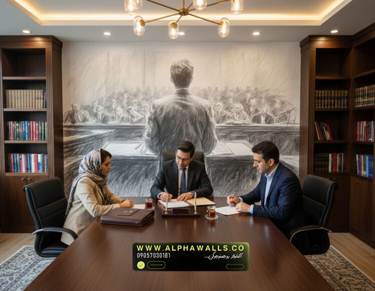 پوستر دیواری طرح دادگاه و جلسه رسمی