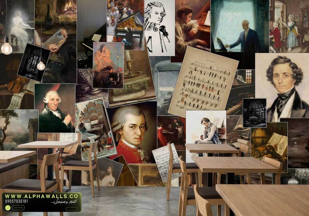  توضیحات پوستر دیواری کلاژ موسیقی کلاسیک 