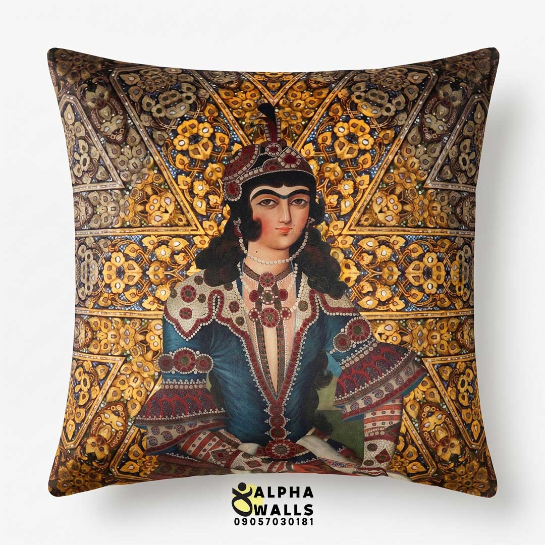  روکش کوسن مخمل طرح بانوی قاجار | Qajar Lady 