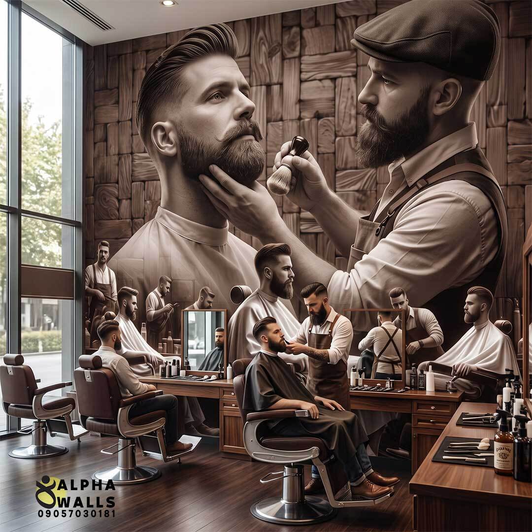  پوستر دیواری آرایشگاه مردانه سبک وینتیج 