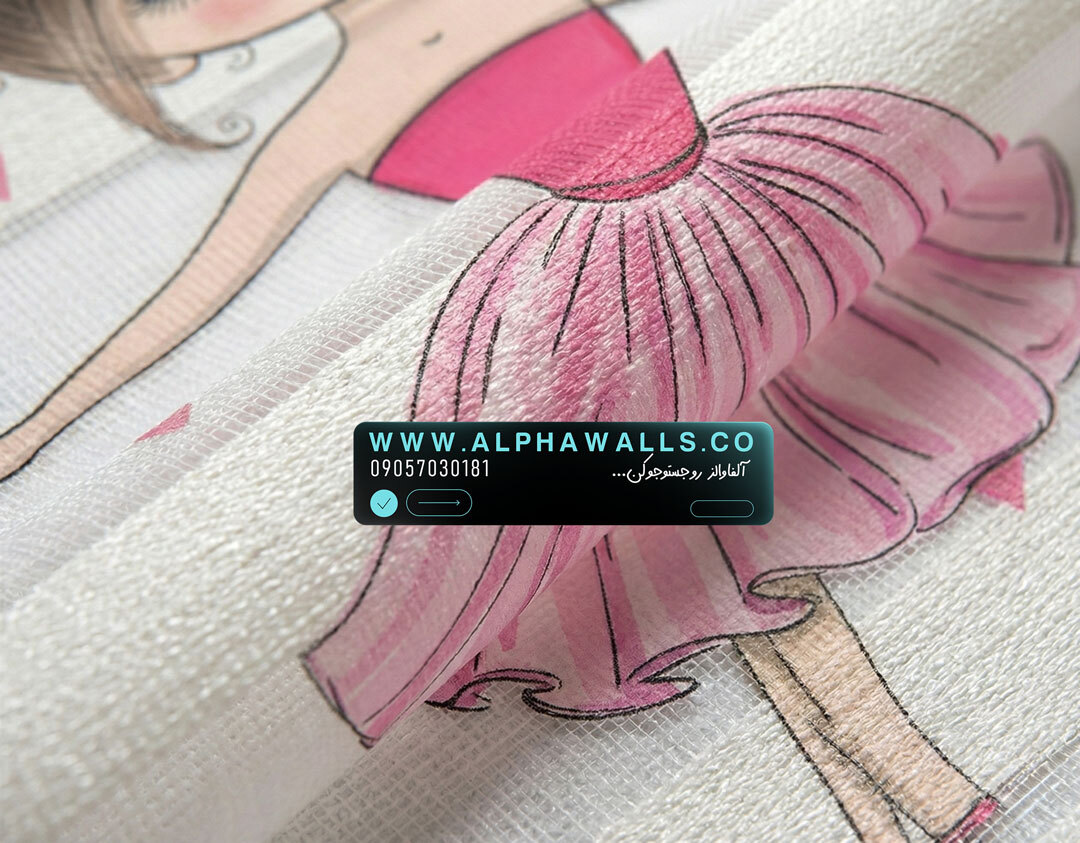  پرده زبرا اتاق کودک طرح رقص باله دخترانه با تم صورتی لطیف 