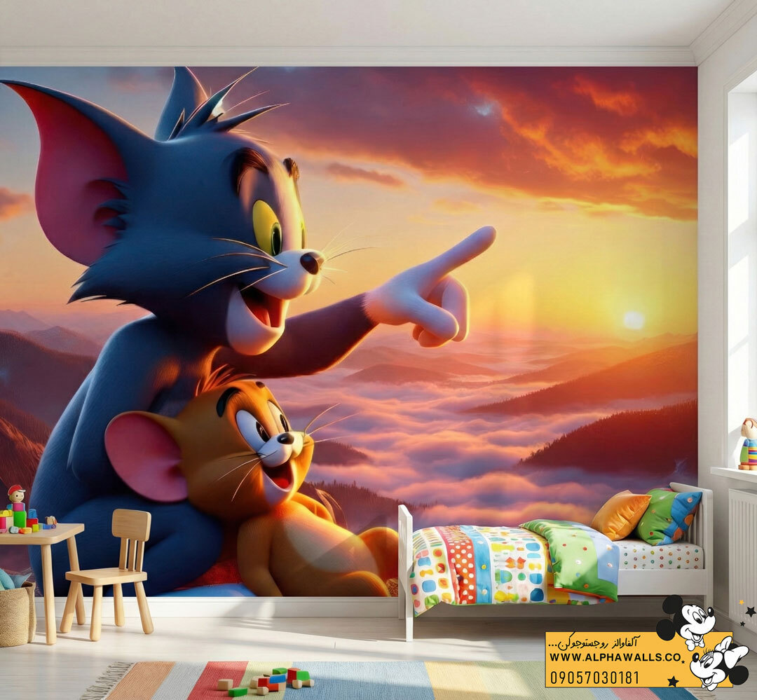  پوستر دیواری کودک طرح تام و جری 