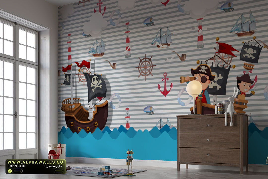  پوستر دیواری کودک طرح دزدان دریایی و ماجراجویی دریایی 