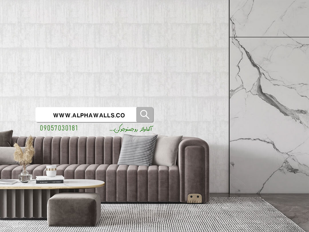  کاغذ دیواری سفید طرح مدرن 6025 