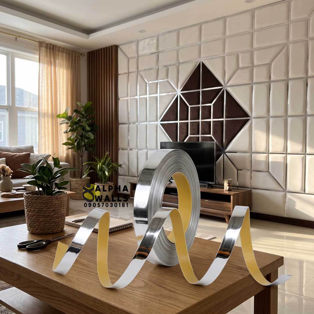  نوار لمسه براق طلایی و نقره‌ای ۱.۵ سانتی رول ۲۰ متری | Glossy Decorative Trim Tape 