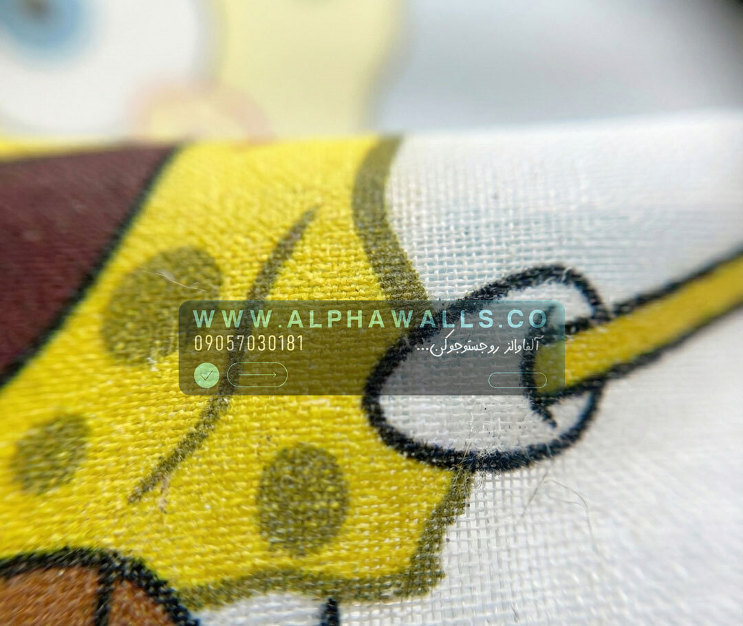  پرده زبرا اتاق کودک طرح شخصیت کارتونی باب اسفنجی با فضای شاد 